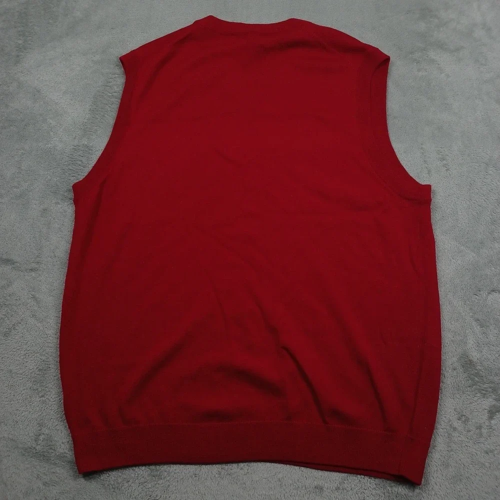 Arkansas Razorbacks Sweater Mens XL‎ Red Vest Knit Merino Wool NWT